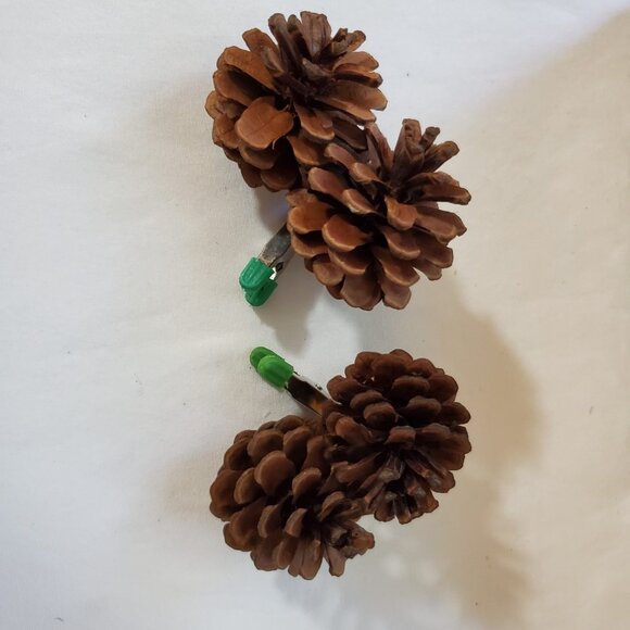Natural Unscented Wooded Pinecone Clip Ornaments – Holiday Décor – Set of (2) - Picture 2 of 6